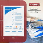 MEIQIHOME Vacuum Storage Bags, Space Saver Sealer Bags,Vacuum seal bags for clothing, Pillows, Comforters, Blankets, Bedding,Travel,7 Jumbo