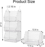 PUPPYCUTE Hanging Closet Organizer and Storage, Clothes Hanging Shelves Wire Baskets for Clothing Sweaters Purse Handbags Shoes White 3 Tier