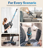 DEVOAC Cordless Vacuum Cleaner, Ultra-Lightweight Stick Vacuum, 2200mAh Battery Up to 40mins Runtime, 6 in 1 Powerful Handheld Vacuum for Home Hard Floor Carpet Pet Hair (Sea Blue)