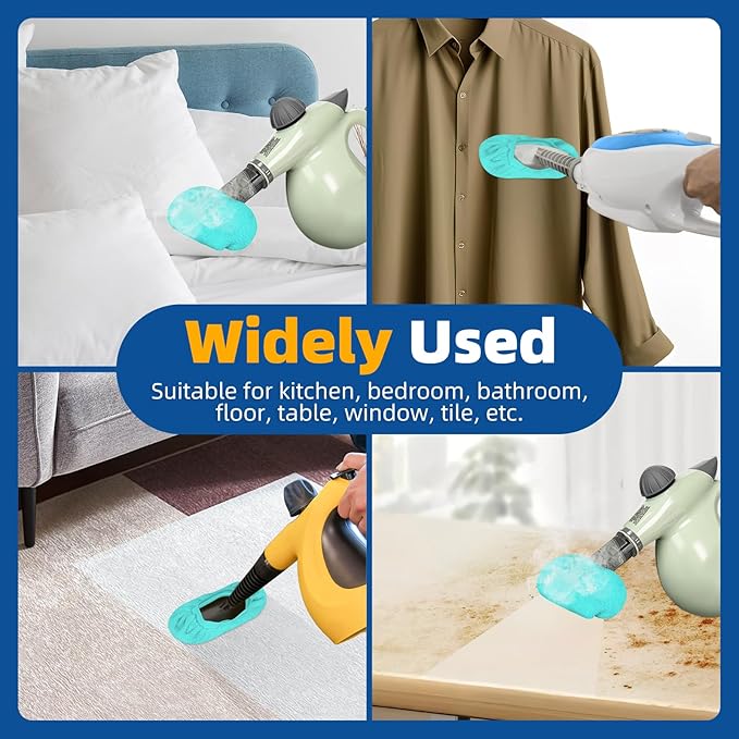 LOVECO 10 Pack Universal Steam Cloths for Handheld Steam Cleaner, Compatible with Bissell Steam Shot, Comforday, Wagner Spraytech etc - Reusable Washable Microfiber Rags - Peacock Blue