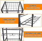 3 Tier Garden Tool Organizer, Yard Tool Tower Rack, Tool organizer up to 78 Tools, Heavy Duty Garden Tool Organizer for Garage, Yard, Patio, Shed, Indoors and Outdoors, Black