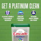 Cascade Platinum Dishwasher Pods, Dishwasher Detergent, Dish Detergent Soap, Fresh, 40 Count