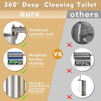 Stain Nickel Toilet Brush and Holder Set, Stainless Steel Toilet Brush for Bathroom,Heavy Duty Silver Toilet Bowl Brush,Deep Cleaning Modern Toilet Cleaner Brush -Space Saving, Covered Brush