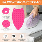 PATIKIL Silicone Iron Rest Pad, Multipurpose Hot Heat Resistant Iron Rest Plate Protective Pad for Ironing Board Hot Resistant Steamer Steam Compact Mat, Rose Red