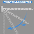 ACNISM Wall Mounted Clothes Rack, Laundry Hanger Wall Mount, Retractable & Foldable Drying Rack with 180° Rotation, Space-Saver for Laundry Room & Bedroom, Bathroom Closet Storage, 1-Pack, Silver