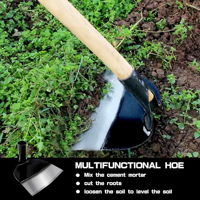 Hand Hoe Head Replacement Round Eye Grub Hoe for Gardening, Soil Loosening, Weeding and Digging（18.5cm）