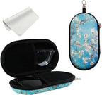 Double Eyeglasses Case, Hard Shell Dual Sunglasses Organizer with Zipper Clip Travel Glasses Storage for Women Men