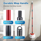 Spin Mop Replacement Head Spin Mop Refills Compatible with O Ceda EasyWring 1-Tank System, 2 Microfiber Spin Mop Head, 1 Triangle Mop Base Head and 4-Section Iron Mop Handle 30-58in for 1 Tank System