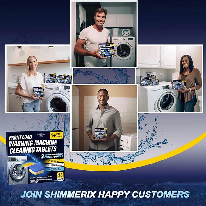 Washing Machine Cleaner Tablets 70 Pack for HE Front Load - Eco Friendly Washer Cleaning Tablets Formula - Pets Hair & Smell Solution - Septic Safe Descale Deodorize Protect - 1 Plus Year Supply