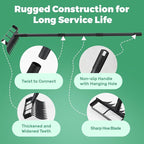 Stirrup Hoe Garden Tool Weed Puller with 76.8Inch Adjustable Stainless Steel Handle, Heavy Duty Hula Hoe and 12 Tines Rake 2 in 1 Gardening Tools Garden Cultivator for Weeding Soil Loosening, Black