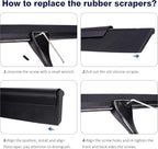 14'' Shower Squeegee, TOOVEM Squeegee for Shower Glass Door for Glass Doors, Windows, Bathroom, Car Windshield, Black