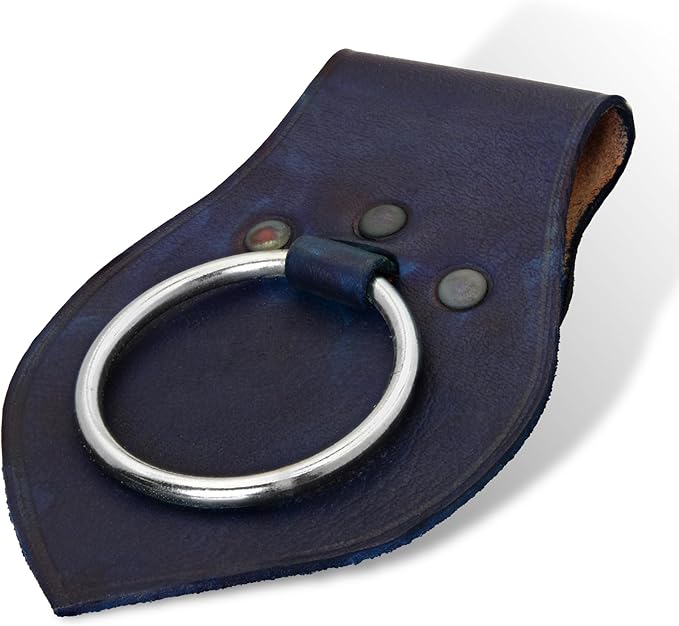 Armory Replicas - Genuine Rawhide Leather Universal Axe Frog - Medieval Hand Crafted O-Ring Funcitonal Outdoor Costume LARP Weapon Holder