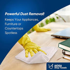 AIDEA Microfiber Cleaning Cloth White-100PK, Absorbent Cleaning Rags, Commercial Shop Rags Lint-Free, Scratch-Free, White Microfiber Towels for Cars, Kitchen Towels White 12in x 12in