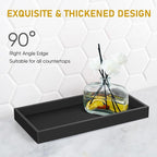 EG-SIPRO Silicone Bathroom Tray, Shatterproof, Black, Rectangular, 10.6 x 5.1 Inches