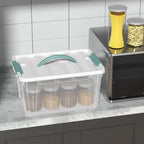Xyskin 6 Pack 14 Quart Stackable Plastic Storage Bins with Lids and Latching Buckles, Storage Latch Box/Bins, Clear