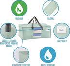 VENO 10 Pack Moving Bags for College, Heavy-Duty Storage Totes, Moving Boxes and Wardrobe Packing Supplies Alternative - Extra Large Durable Laundry Bags for Clothes (Shiny Light Green, 10 Pack)