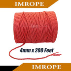 4mm x 200 Feet Red Jute Rope, Twine for Gardening Tomato Climbing Plant Tie Floristry Crafts Gift Wrapping Packing Decor