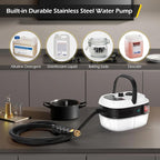 Dyna-Living Steam Cleaner 2500W Car Steamer for Auto Detailing Handheld Steamer Cleaner for Home, High Pressure Steam Cleaner with 1L Water Tank Portable Steamer for Cleaning Kitchen Hood Use