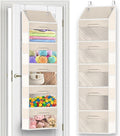 Ofiray-home Over Door Organizer with Drawers, 5-Tier Hanging Storage, Removable Bins & 10 Side Pockets. For Closet, Baby Items, Yarn, Bedding, Clothes, Toys, Towels - Beige
