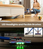 Cordless Vacuum Cleaner, 500W/40Kpa Vacuum Cleaners for Home, 60Mins Stick Vacuum with LED Display, Anti-Tangle & Wall Mount Charging, 8 in 1 Lightweight Vacuum for Hard Floors Carpet Pet Hair