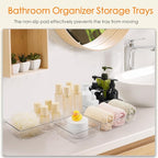 Criusia Drawer Organizer, 18 Pack Large Clear Plastic Kitchen Drawer Organizers Set, 6 Size Versatile Bathroom and Vanity Drawer Organizer Trays, Storage Bins for Makeup, Bedroom, Kitchen Utensils