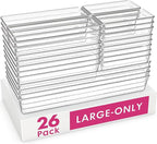Criusia 26 Pack Large Clear Plastic Drawer Organizer Bins -5 Size Heavy Duty Acrylic Kitchen Drawer Organizers and Storage for Utensils -Bathroom Drawer Organizer Trays for Makeup Office Organization