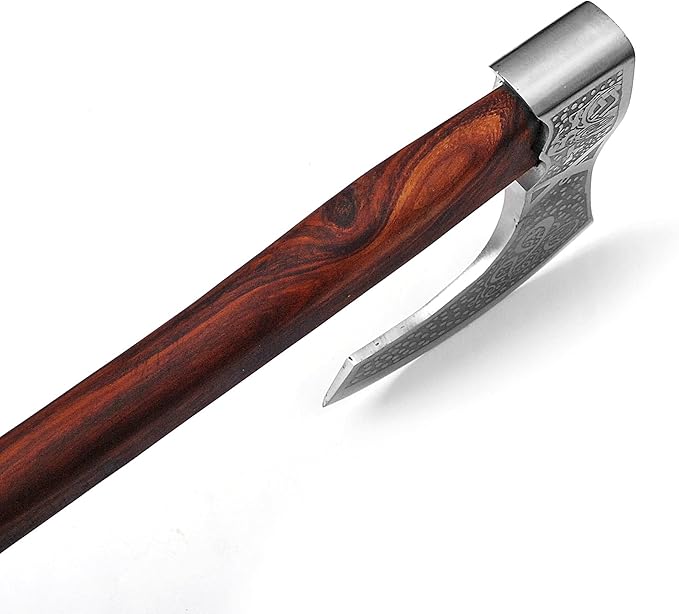 Armory Replicas - Hand Forged Tempered High Carbon Steel Battle Axe - Functional Two-Handed Bearded Viking Axe w/Genuine Leather Cover