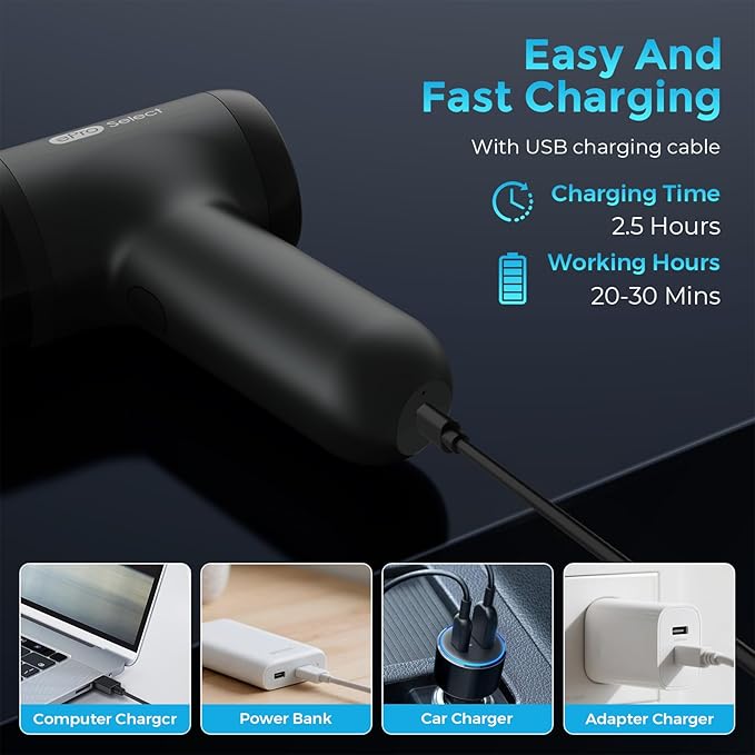 Car Vacuum,2 Suction Modes,Portable Mini Cordless Cleaner with 20000pa Suction Power,Type-C Charge,with Handheld Vacuum for Home,Car, Office Desk, Keyboards