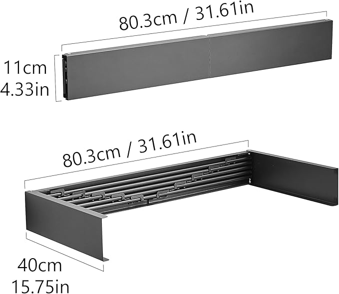 JOOM Laundry Drying Rack Collapsible, Wall Mounted Clothes Drying Rack, Retractable Drying Rack, 31.5" Wide, 5 Aluminum Rods, 60 lb Capacity (Black 31.5")