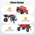 Gas Powered Tiller Cultivator 52cc 2 Stroke Gas Garden Tiller with Hand-Pull Recoil and 1.9KW 6500-7000RPM Gasoline Engine, for Plowing/Tilling/Furrowing