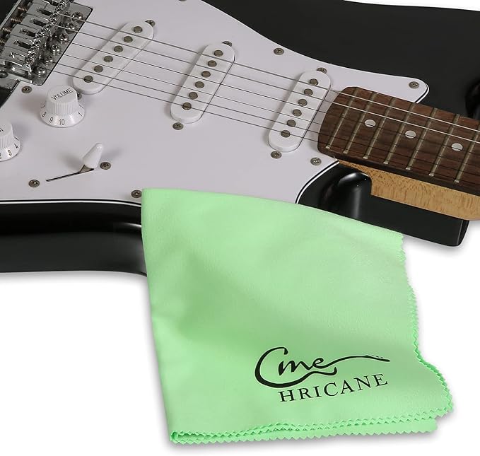 Hricane 4-Pack 12"x12" Guitar Cloths Ultrafine fiber suede Plush Polishing Cloths for Musical Instruments Premium Polishing & Cleaning Cloths for Guitar Violin Piano Clarinet Trumpet Sax Universal