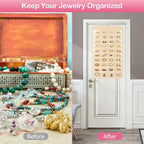 2 Pack Hanging Jewelry Organizer, 80 Clear Pockets earring organizer and storage, Accessories holder organizer for Closet, Jewelries, Necklace, Travel