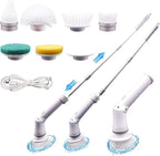 Electric Spin Scrubber,Cordless Power Cleaning Brush with 6 Brush Heads-Dual Speed,IPX7 Waterproof Adjustable Extension Handle,Bathroom Shower Scrubber for Grout,Tile,Tub, Floor,Car
