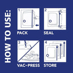 Hefty Shrink-Pak Vacuum Storage Bags – For Clothes, Pillows, Towels, Blankets & More – Space Saver Vacuum Suction Sealer Bags for Home or Travel – 4 Jumbo Cubes, 43.5 x 34 x 18 Inches