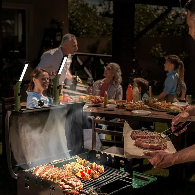 Working Light Portable, Rechargeable Work Lights with Magnetic Base Hanging Hook,360° Rotate 5 Modes,COB LED 700 Lumens Foldable Inspection Light for Car Repair, Grill and Outdoor Use(4pack)