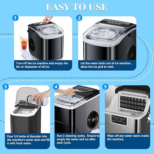 USKICH Ice Machine Cleaner Maker Descaler-68 fl oz Nickel Safe Descaler Ice Maker Cleaner Compatible with Whirlpool,Scotsman,KitchenAid, Affresh,Hoshizaki,GE Opal Cleaning Kit (4 Pack)
