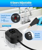 HK Steam Cleaner, 6-Level Adjustable Handle, 1.2L Tank, 15s Heat-Up, 2500W Steamer for Cleaning, Portable Steamer for Cleaning with 16PCS Accessories, Steam Cleaner for Home, Dirt, Grease, Car