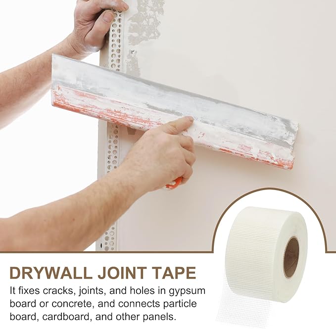 PATIKIL Drywall Repair Mesh Tape, 4 inch x 328 ft Fiberglass Repair Patch Self-Adhesive Dry Wall Joint Tape 9 Mesh Wall Hole Crack and Seam Patch, White