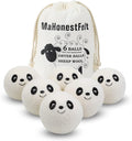 Wool Dryer Balls - Natural Fabric Softener, Reusable, Reduces Clothing Wrinkles and Saves Drying Time. Handmade Fair Trade No Lint Fabric Softener White (Pack of 6)