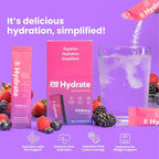 310 Nutrition Sugar Free Electrolytes Powder - Instant Hydration Packets for Daily Fluid Balance - Caffeine-Free Rehydration Drink Mix w/ Vitamins, Low Calorie & Keto Friendly - Wildberry 30 Singles