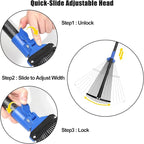 Expandable Rake for Leaves, Garden Leaf Rake for Lawns with 8-17“ Width & 65” Height - Lightweight Metal Yard Rakes for Women & Kids, for Pine Needles, Grass, Dog Poop - Easy Storage for RV & Camping
