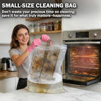Mity Rain 5 Packs Oven Rack Cleaning Bag Kit, Reusable No-Scrub Oven Rack Cleaning Bags, Includes three gloves and one brush (three 23.62*35.43 inch and two 31.50*39.37inch) leak-resistant PE bags