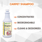 GreenFist Dolphin Carpet Extractor Odor & Stain Remover Shampoo ( Concentrated )Deep Cleaner and Deodorizer[ Any Rug, Upholstery or Carpet Machine] Unscented Formula, 1 Quart Bottle