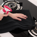 Homaxy 100% Cotton Oversized Waffle Weave Kitchen Dish Towels, Ultra Soft Absorbent Quick Drying Cleaning Towel, 20 x 28 Inches, 8-Pack, Black