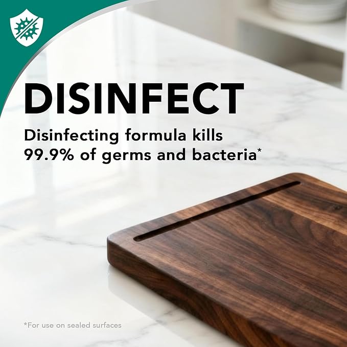 Weiman Disinfectant Granite Daily Clean & Shine (2 Pack with Polishing Cloth) Safely Clean Disinfect and Shine Granite Marble Soapstone Quartz Quartzite Slate Limestone Corian Laminate Tile Countertop