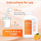 Orange Floor Cleaning Solution 1L Compatible with Dreame Wet & Dry Vacuum and Robot， Residue & Streak Free,Suitable for All Robot Vacuum Cleaners and Wireless Wet Dry Dual-Use Vacuum Cleaners