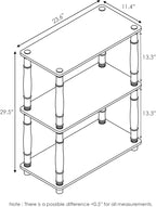 Furinno TURN-N-TUBE Storage Shelves, 3-Tier Book Shelf, Corner Shelf, Toolless Open Shelves, for Organization and Storage, Living Room, Garage, Home Office, Americano