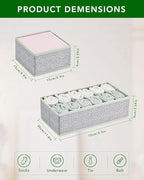 DIMJ Drawer Organizer Clothes Storage - 16 Pack Baby Dresser Organizer for Nursery, Foldable Drawer Dividers for Bedroom Closet Organization, Fabric Storage Bins for Socks, Underwears, Bras