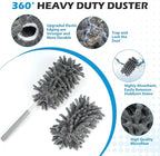12 Pack High Duster with Extension Pole, Reusable & Washable Feather Duster, Microfiber Dusters for Cleaning for Ceiling Fan, Sofas, Ceiling, Car, Cabinet, Furniture, Blind(Gray)