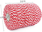 Leecogo Bakers Twine String Red and White Cotton Twine 656 Feet Christmas Twine for Gift Wrapping DIY Crafts Home Decoration Cooking